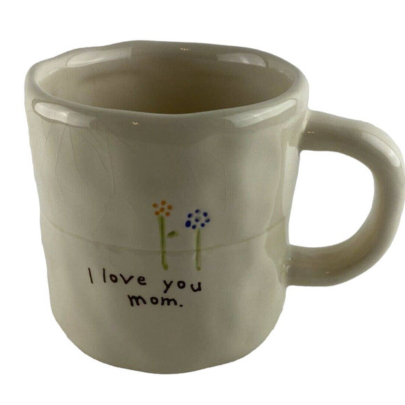 NATURAL LIFE Other - Natural Life Ceramic Coffee Tea Mug Cup Ivory "I Love You Mom" Flowers